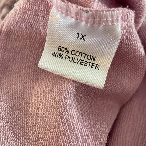 NWT Jane + Delancey Relaxed Short Sleeve Mineral Wash Pink Pullover 1X - Picture 4 of 8